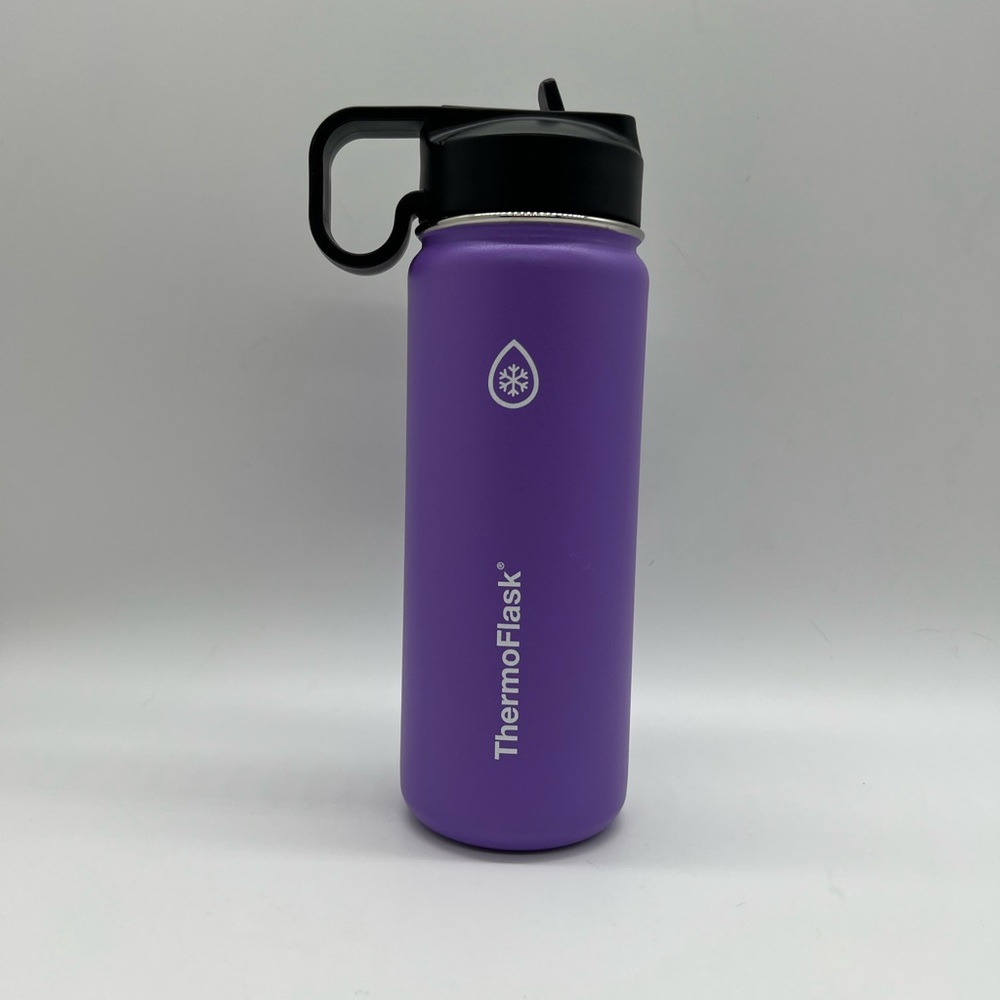 ThermoFlask Purple Insulated Bottle with Carry Handle 18 Ounces